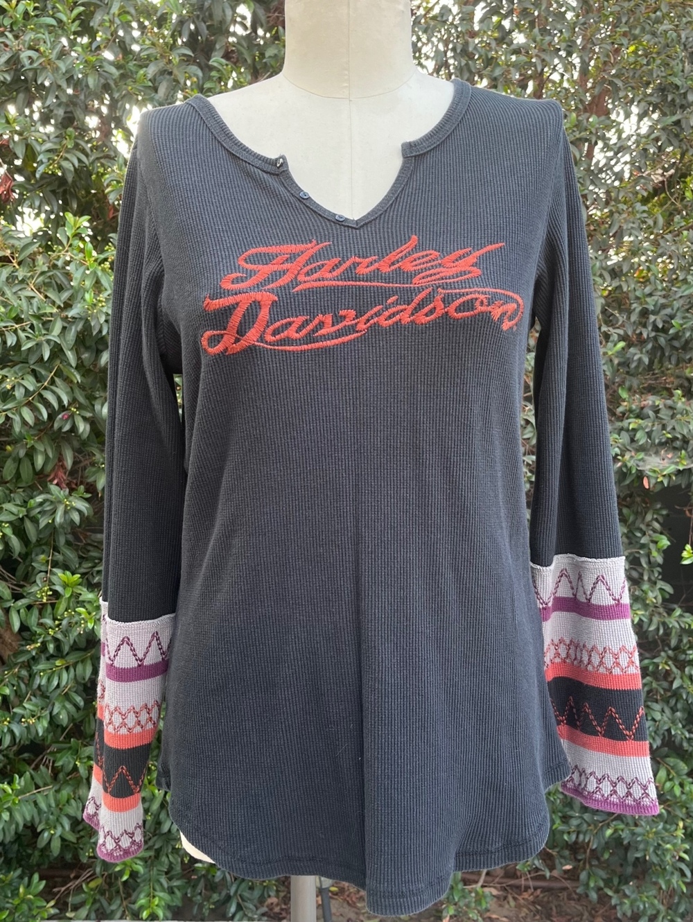 Harley-Davidson Genuine MotorClothes XL Black Thermal Long Sleeve Shirt Graphic